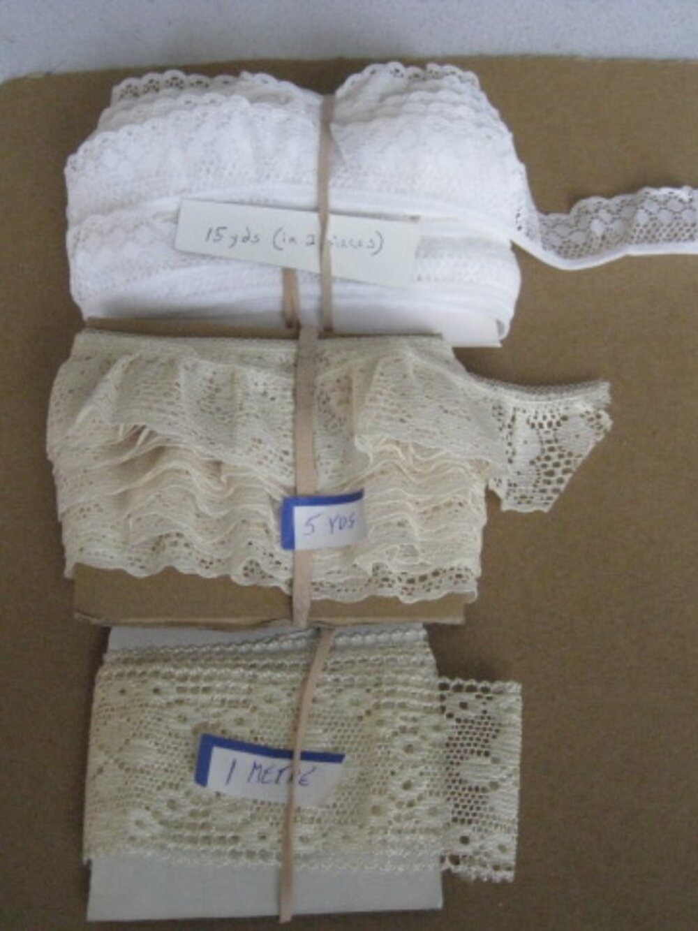 21 Yds of White & Beige Vintage Sewing Lace